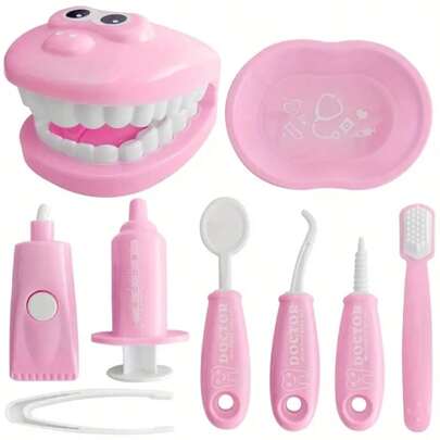 9pcs Plastic Dentist Simulation Game Set, Medical Tools Children Role Play Toys, Educational Puzzle Toys