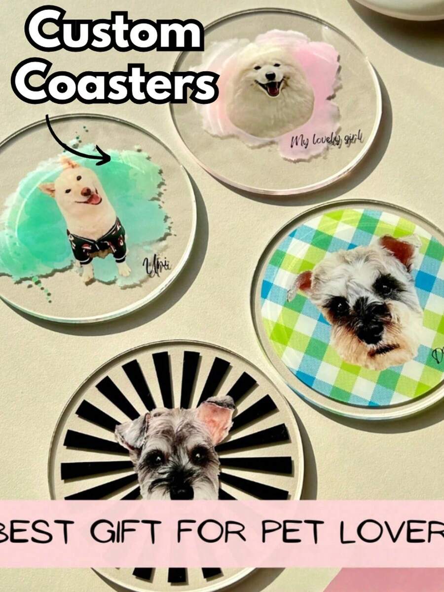 وسادات تحت الأكواب بصور شخصية للكلاب المخصصة، وسادات تحت الأكواب بصور حيوانات أليفة شخصية، وسادات تحت الأكواب من الأكريليك، وسادات تحت الأكواب للزفاف، وسادات تحت الأكواب للمشروبات، هدايا لعشاق الحيوانات الأليفة، هدايا عيد الحب، هدايا الزفاف، اكسسوارات الزفاف، هدايا لوصيفات العروس، هدايا عيد الميلاد، ديكورات عيد الميلاد، هدايا ، هدايا رأس السنة، ديكورات الحفلات