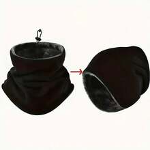 1 peça de cachecol masculino quente para o pescoço - malha de poliéster respirável e resistente ao vento com forro térmico, cachecol reversível para ciclismo no inverno, cor sólida (preto/cinza), lavável à mão, equipamento para clima frio, forro de alta qualidade, cachecol versátil para o pescoço, estilo de vida ativo - Multicolorido - Ver 8