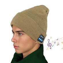 1pc Solid Color Party Acrylic Unisex Beanie Hat, Winter Wireless Bluetooth Music Hat With USB Charging For Headphones, Compatible With Smartphones Winter Warm - A - View 13