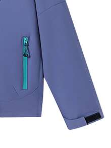 1 件女士户外防水连帽风衣夹克，适合徒步旅行、露营、运动、秋冬季 - 紫色 - 查看 3