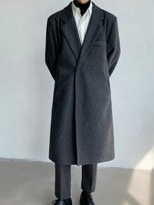 男士长袖过膝风衣，经典商务休闲风格，垂坠感极佳，尽显高贵优雅气质，双排扣设计更添复古魅力，秋季必备单品。