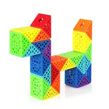 24 块蛇形魔方拼图玩具坚固有趣儿童益智玩具适合男孩和小孩儿童礼物礼盒装万圣节圣诞礼物 - 彩色 - 查看 2
