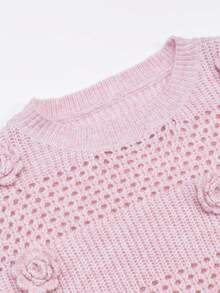 Women's Solid Color Ribbed Knit Sweater, Casual Autumn/Winter