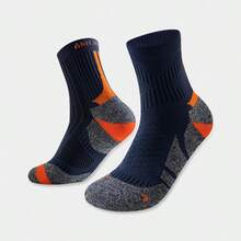 Kaus Kaki Lari untuk Pria & Wanita, Kaus Kaki Olahraga Maraton dengan Lapisan Terry Tebal, Kaus Kaki Bulu Tangkis dan Tenis Setinggi Betis yang Bernapas - Crew Socks - View 6