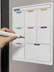 Erasable Weekly Planner, Wipeable Magnetic Fridge Magnets With Erasable Red Blue Black Watercolor Pens, Hot Erase Whiteboard - Reusable Kitchen And Dining Memo Board Magnetic Bulletin Board Fridge Magnets Stickers Whiteboard For Writing Reminders Weekly Planning Memo Calendar, School Home Kitchen And Office Decor, Everyday Life Items Perfect Gift Back To School Season Back To School Season