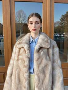 Neue modische Kunstfell Jacke, eleganter Damen Flausch-Wintermantel