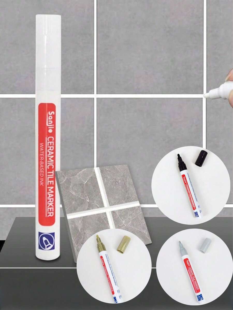 1 Bút đánh dấu gạch chống thấm nước màu trắng, Bút đánh dấu đường nối tường, Dùng cho sàn gạch, Bút đánh dấu sửa chữa đường nối khử trùng phòng tắm