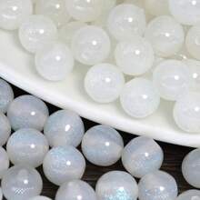 50pcs Dreamy Spring And Summer Starry Sky Fine Glitter Resin Round Beads Scattered Beads Handmade DIY Beaded Bracelet Materials