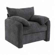 Modernes Design, Chenille-Stoff, übergroßer Sessel, dekorativer Stuhl, Einzelsofa, Freizeitstuhl, geeignet für Wohnzimmer und Schlafzimmer - Grau + Chenille + 1 Sitz - Übersicht 10
