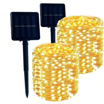 8 Modes LED Solar Fairy Lights, Warm White Solar String Lights Outdoor Waterproof, 104FT/72FT/39FT/12FT Twinkle Lights For Garden Yard Tree Wedding,Solar Fairy Lights Solar Ground Lights Solar Lights Outdoor String Solar Powered Outdoor String Lights Halloween Christmas Thanksgiving Gift