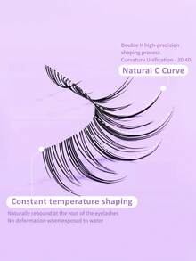 5 对交叉纤细假睫毛，动漫睫毛，透明茎，自然仿貂皮睫毛，蓬松假睫毛，自然假睫毛蓬松柔软戏剧性 3D 水貂眼黑色细长睫毛，2025 年夏季旅行必备品，节日礼物指南，海滩度假，露营旅行，欧洲背包旅行，条状睫毛，睫毛，睫毛，假睫毛 - 黑色 - 查看 4