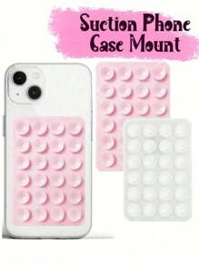 1件/套 24个硅胶吸盘手机支架垫 多功能吸盘壁挂支架 方形防单面手机壳 支架背贴 适用于大多数手机 非常适合家庭和户外拍摄