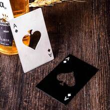 Beer Bottle Opener Spade A Credit Card Creative Playing Card Shaped Iron Alloy Home Tool Bottle Opener Screwdriver, Christmas Party Supplies, Family Dinner - màu đen - Xem 2