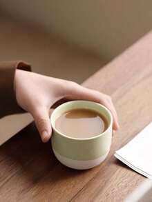 1/4pcs Rustic Japanese-Style Ceramic Tea/Coffee Cup, Handmade With Antique Oxidation Finish, Suitable For Espresso And Tea, Convenient For Home And Office Use, Great Gift For Holidays - Multicolor - View 3