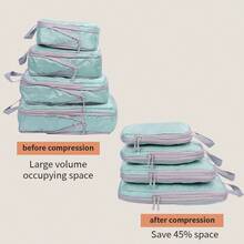 4个大容量旅行收纳袋，便携式打包袋，可收纳衣物、裤子、鞋子、袜子，行李箱收纳整理袋，波西米亚风