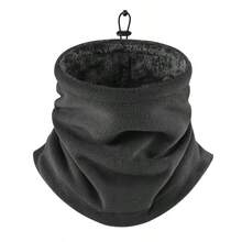1 peça de cachecol masculino quente para o pescoço - malha de poliéster respirável e resistente ao vento com forro térmico, cachecol reversível para ciclismo no inverno, cor sólida (preto/cinza), lavável à mão, equipamento para clima frio, forro de alta qualidade, cachecol versátil para o pescoço, estilo de vida ativo - Multicolorido - Ver 5