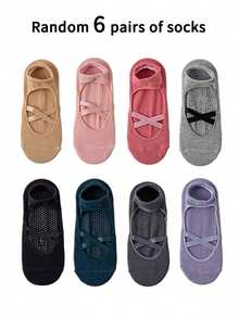 1/2/3/4/5/6 Pairs Women's Pilates Yoga Socks, Professional Non-Slip Suitable For Dance, Yoga, Workout, Fitness, Floor Exercise, Fall - Multicolor - View 13