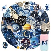 50Pcs Blue Space Stickers Graffiti Transparent PET Scrapbook Handbook Material Skateboard DIY Laptop Mobile Phone Water Bottle Guitar Graffiti Decal Holiday Gift - Multicolor - View 6