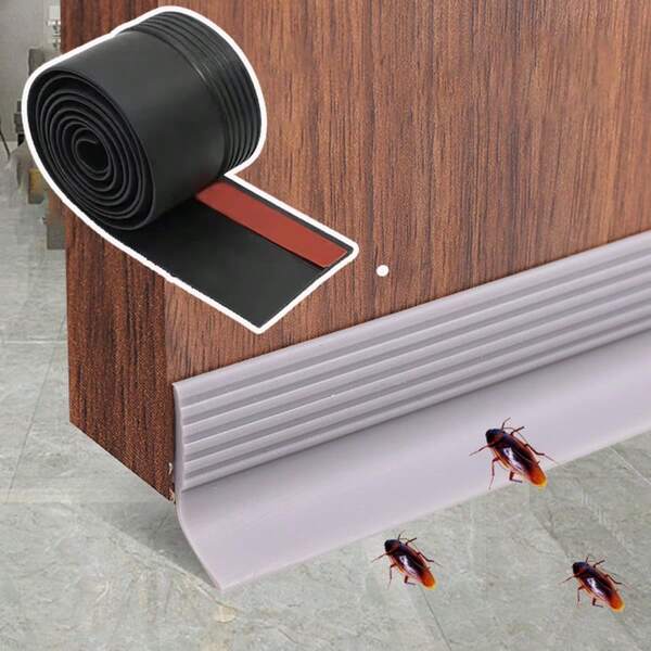 1pc Under Door Draft Stopper, Weather Stripping Door Seal, Home Improvement, Bottom Of Door Sweep, Garage Window Blocker Noise Dust Insulation Draft Guard, 3.3FT,Adjustable Door Sweep Anti-Collision Strong Adhesive Weather Stripping Tape Soundproof Draught Stoppers