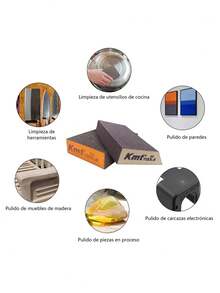 Esponja de Lijado Doble Corte, Espesor Reforzado, Ideal para Metal, Madera y Vidrio | Lavable y Reutilizable - Marrón Chocolate - Ver 2