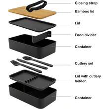 2 piezas/Set Caja de almuerzo portátil sellada con tapa y bolsa refrigeradora, bolsa de almacenamiento de alimentos simple y grande, caja de almuerzo apilable, recipiente para bocadillos. Adecuado para volver a la escuela, la universidad, la oficina, el campamento, el picnic, los útiles escolares, la organización y los accesorios de cocina, volver a la escuela - Multicolor - Ver 2