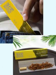 1600pcs/50books - 1 1/4 Cigarette Rolling Papers - Unbleached Yellow Natural Gum Arabic Cigarette Rolling Papers - 44*108 MM Yellow Rolling Papers - Classic Ultra-Thin Cigarette Papers, Smooth Burning. - Multicolor - View 3