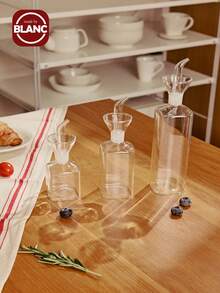 1pc Glass Oil Bottle, Clear Oil Bottle Dispenser, Oil Can, Condiment Container, Kitchen Utensil, Kitchen Supplies, Kitchen Accessory - Multicolor - View 3