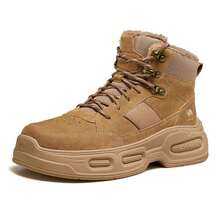 CAMEL CROWN بوت رياضية كاجوال للرجال، بوت عمل للخريف والشتاء مبطنة بفرو للدفء وزيادة الارتفاع، بوت قطنية مبطنة بفرو للدفء.