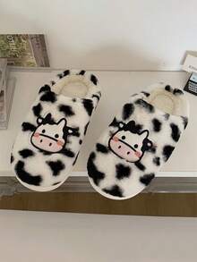 ISPORTE Zapatillas de felpa con diseño de animal de dibujos animados, cálidas y antideslizantes, cómoda y con patrón de vaca de moda.Zapatillas de casa con diseño de rana de dibujos animados multicolor para mujer de muy buen gusto, zapatillas de dormitorio de tela de muy buen gusto - XZ052 rosa - Ver 3