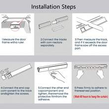 Self Adhesive Curtain Track, Paste Type No Need To Drill, Suitable For Smooth Ceiling Or Wall, Closets, Door And Window Frames, Meet Multi-Scenario And Multi-Functional Needs Bathroom Decor