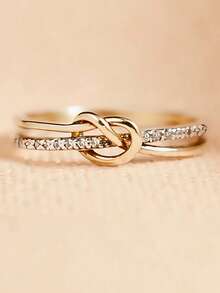 1pc Elegant Sparkling White Zirconia Inlaid Women's Ring, Engagement Jewelry Accessory Suitable For Men And Women, Gift For Family/Friends/Loved Ones