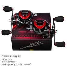 1 pieza Carrete de pesca PROBEROS, el carrete de cebo adopta 6+1BB, sistema de frenado magnético, relación de engranajes 7.3:1, puede capturar tanto agua salada como agua dulce