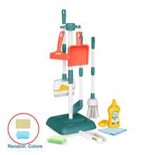Children's Cleaning Tool Play Set Toy With Stand, Realistic Housework Simulation, Pretend Play Broom, Mop, Role Play Props Gift For Boys And Girls (Some Parts Are Sent Random Colors)