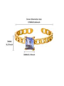 1 Nhẫn nữ hình trái tim xinh xắn bằng thép không gỉ, nhẫn nhỏ có thể điều chỉnh, mặt đá Zirconia giả, trang sức thời trang cho nữ, quà tặng sinh nhật, quà tặng ngày lễ tình nhân - vàng vàng 2 - Xem 25