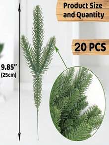 20PCS Artificial Pine Branches Green Plants Pine Needles DIY Accessories For Garland Wreath Christmas And Home Garden Decor Home Decor Christmas Decorations Room Decor