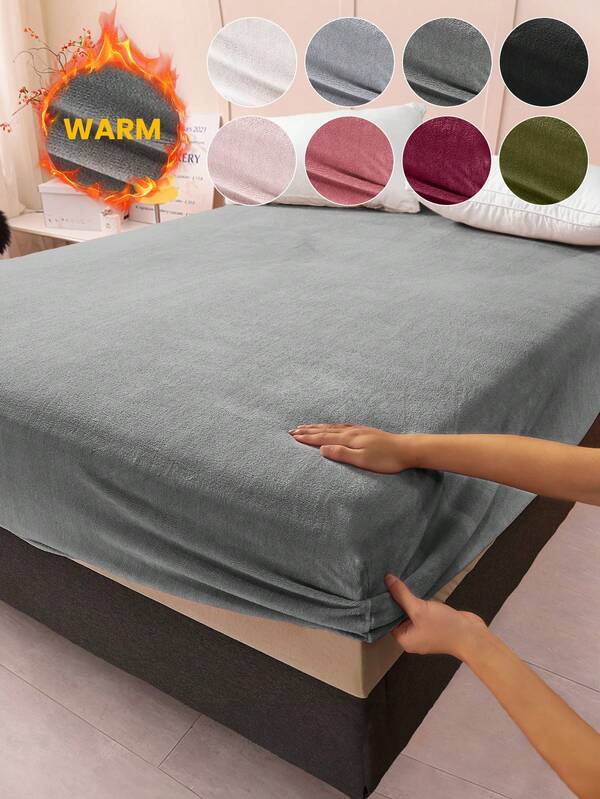 Lençol com elástico de veludo cristal de cor sólida, 1 peça, roupa de cama, protetor de colchão, capa de cama, lençol, tecido aconchegante para casa, protetor de colchão respirável e anti-pilling, macio e suave para a pele, várias cores disponíveis, decoração para casa, roupa de cama macia e confortável para quarto, capa de colchão moderna