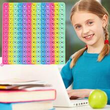 Jogo de Prática de Multiplicação 12x12, Números da Tabuada em Rosa com Bolinhas Empurráveis, Brinquedos Educacionais de Papelaria para Crianças e Professores na Sala de Aula