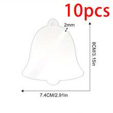 10pcs Clear Acrylic Christmas Ornaments, Blank Acrylic Decoration For Carving DIY Projects And Art Crafts, Holiday Decoration Hanging Ornaments,Christmas Decor