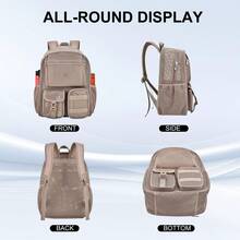 Mesh Backpack 36L Large Heavy Duty Casual Daypack For School And Outdoor Activities With Inner Laptop Compartment, Durable Polyester Material - Khaki 27L - View 4