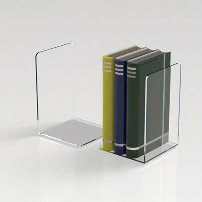 1 Pc Modern Clear Acrylic L-Shaped Book Stands 13cm, Heavy Duty Book Organizer For Bookshelves, Teacher School Gifts, Office Decoration, School Start Accessories, Home Decoration, Space Saving Bookshelf Organizer For Books, Poster, Personalized Bookmarks, Ideal For Classroom, Library, Home, Bookworm Decoration, Book Accessories, Reading Corner Basics, Desk Display Shelf, Minimalist Bookshelf Design