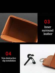 1 pezzo Scatola portaoggetti per auto, borsa portaoggetti in pelle multifunzionale per telefono cellulare, sigarette, monete e carte, appesa all'uscita dell'aria condizionata dell'auto, scatola portaoggetti per auto, borsa portatelefono per auto, scatola portaoggetti per interni auto