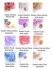 1 rolă/5 yarzi panglică de tul Ombre curcubeu, panglică de șifon cu gradient iridescent pentru ambalaje cadou, decorare, accesorii pentru pălării DIY meșteșuguri șir de baloane, nuntă, ziua de naștere Crăciun