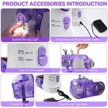 Mini 717 Electric Sewing Machine – Compact Full-Automatic Stitching Machine With 2-Speed Control, Foot Pedal & 26pcs Sewing Kit – Dual Power Supply – UK Plug - View 9
