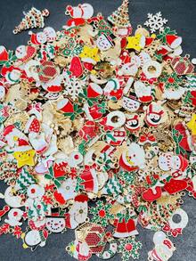 20/50/100 PIEZAS Surtido aleatorio (aproximadamente 20 estilos) Encantos con temática navideña de DIY, cuentas y colgantes de aleación de zinc para Navidad para hacer pendientes, collares, pulseras y llaveros