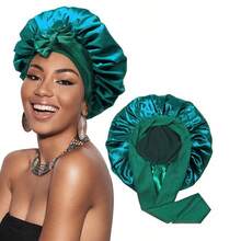 1 Stück luxuriöse Satin & Seide Schlafhaube - Verstellbarer Komfortfit mit Bindeband - Unisex Nacht-Haarschutz für Männer & Frauen, perfekt für langes, lockiges oder geflochtenes Haar, Frühling, Sommer, Herbst, Winter