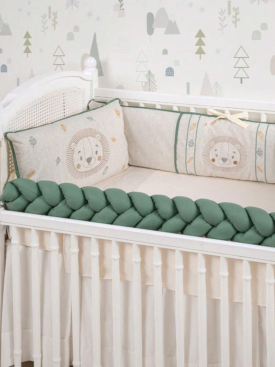 American Boy Crib Kit  Green Leon 08 Pieces Brubrelel 100% Cotton Embroidered - màu xanh lá - Xem 1