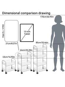 1 Wheeled Multi-Layer Mobile Storage Rack, Portable Multifunctional Handcart, Children's Toy Storage Rack, Minimalist Bookshelf, Snack Storage Rack, Dressing Table Cosmetic Compartment Storage Rack, Kitchen Utensil Storage Rack, Multifunctional Plastic Service Handcart, Suitable For Home Bathroom, Kitchen, Living Room And Study, Suitable For Home Storage And Home Decoration.