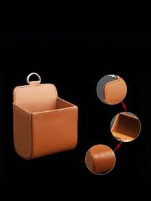 1 pezzo Scatola portaoggetti per auto, borsa portaoggetti in pelle multifunzionale per telefono cellulare, sigarette, monete e carte, appesa all'uscita dell'aria condizionata dell'auto, scatola portaoggetti per auto, borsa portatelefono per auto, scatola portaoggetti per interni auto