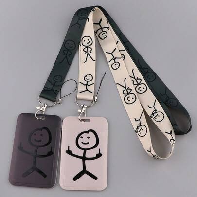 Stickman Mobile Phone Rope Card Holder, Bus Work ID Card, Student Card, Factory Card, Key, Access Card Holder, Niche Fashion, Can Be Given To Students Who Are About To Start School Or Elites In The Workplace
